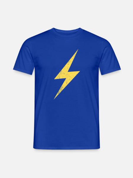 Blitzsymbol Energie Grafik - Männer T-Shirt - Dunkelblau