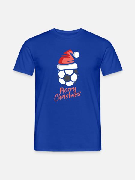 Weihnachten Fußball Santa Hut Design - Männer T-Shirt - Dunkelblau
