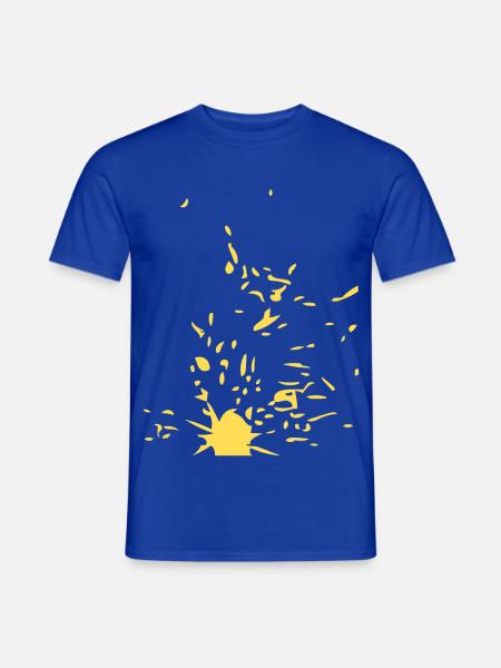 Gelber Farbklatsch - Männer T-Shirt - Dunkelblau