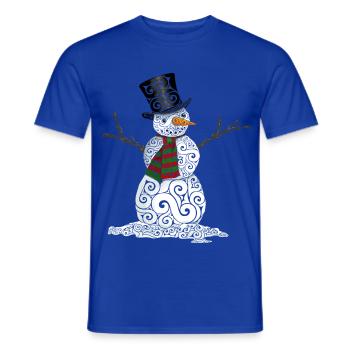 Glücklicher wirbelnder Schneemann - Männer T-Shirt - Dunkelblau - Vorne - AI Model Male 178 light (178cm)