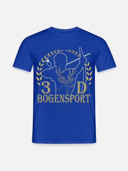 Waldjäger mit Bogen und Geweihmotiv - Männer T-Shirt - Dunkelblau