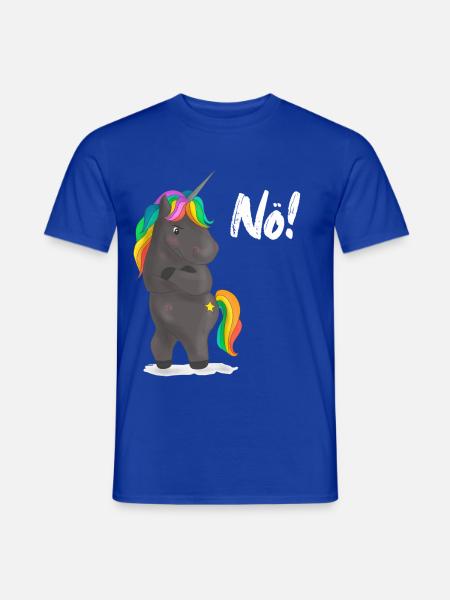 Verärgerter Regenbogen-Pony mit Witz - Männer T-Shirt - Dunkelblau