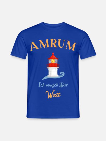 Amrum, Leuchtturm Norddorf, Ich wünsch Dir Watt - Männer T-Shirt - Dunkelblau