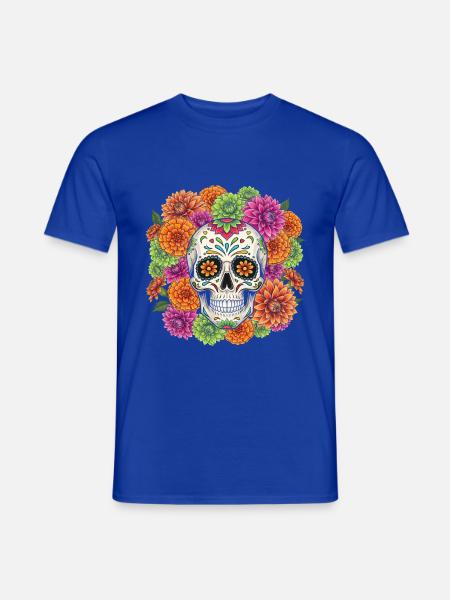 Halloween Sugar Skull Day Of Dead Geschenk Lustig - Männer T-Shirt - Dunkelblau