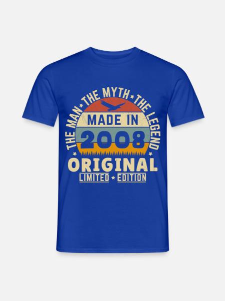 2008 Vintage Retro Geburtstagsgeschenk - Männer T-Shirt - Dunkelblau