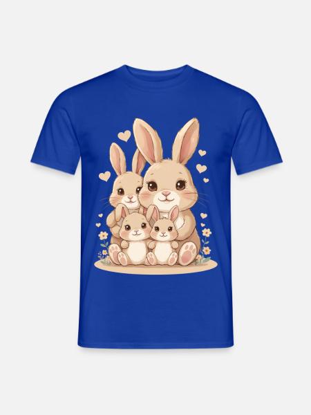 Kuschelhase Familienliebe - Männer T-Shirt - Dunkelblau