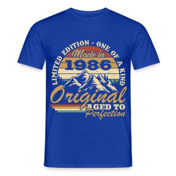 1986 Vintage Rétro Cadeau D'anniversaire - T-shirt homme - bleu foncé - Devant - AI Model Male 178 light (178cm)