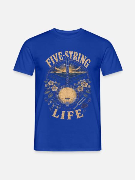 Bluegrass Musik Five String Life - Männer T-Shirt - Dunkelblau