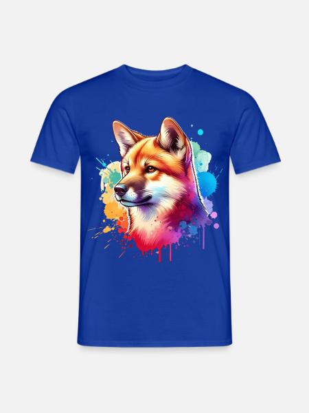 Australischer Wildhund Motiv - Männer T-Shirt - Dunkelblau