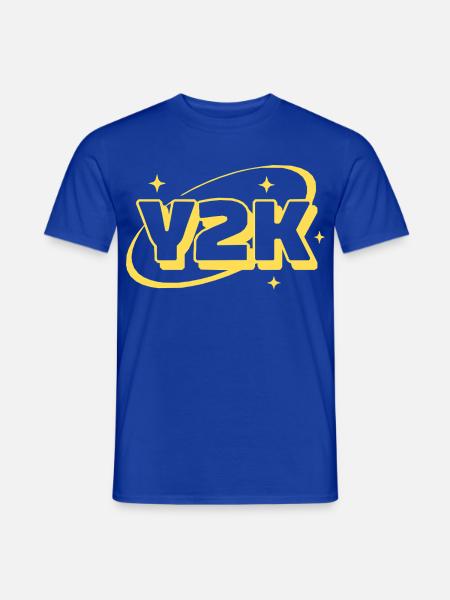 Y2K Retro Glanz Grafik - Männer T-Shirt - Dunkelblau
