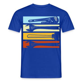 Anlagenmechaniker SHK Sanitär Heizung Handwerk - Männer T-Shirt - Dunkelblau - Vorne - AI Model Male 178 light (178cm)