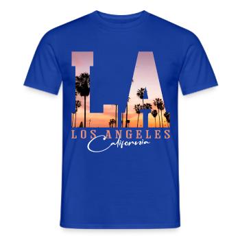 Los Angeles Sunset Palms  - Männer T-Shirt - Dunkelblau - Vorne - AI Model Male 178 light (178cm)