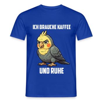 Ich Brauche Kaffee und Ruhe Nymphensittich Sittich - Männer T-Shirt - Dunkelblau - Vorne - AI Model Male 178 light (178cm)