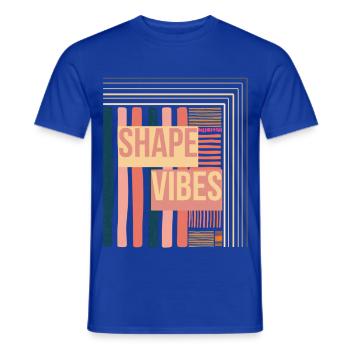 Shape Vibes Farbblockprint - Männer T-Shirt - Dunkelblau - Vorne - AI Model Male 178 light (178cm)