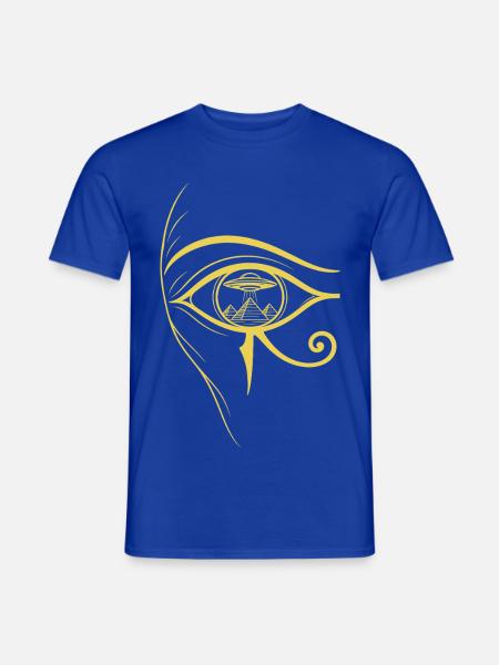 Auge des Horus, UFO - Männer T-Shirt - Dunkelblau