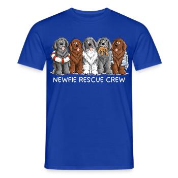 Newfie Rescue Crew Neufundländer Wasserhund - Männer T-Shirt - Dunkelblau - Vorne - AI Model Male 178 light (178cm)