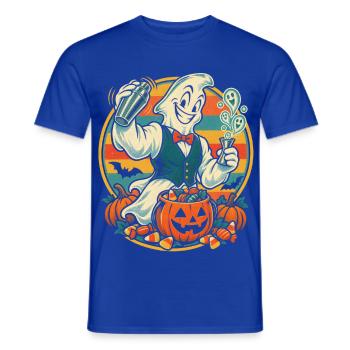 Halloween Barkeeper Geist mit Cocktailshaker für - Männer T-Shirt - Dunkelblau - Vorne - AI Model Male 178 light (178cm)