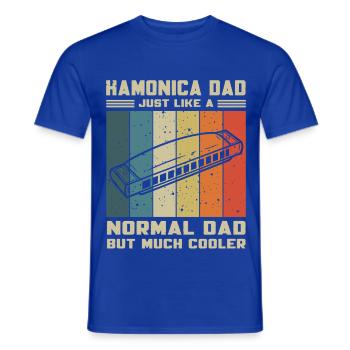 Mundharmonika Papa Wie Normaler Papa Aber Cooler - Männer T-Shirt - Dunkelblau - Vorne - AI Model Male 178 light (178cm)