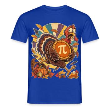 Thanksgiving-Truthahn mit Kürbis-Pi für Mathefans - Männer T-Shirt - Dunkelblau - Vorne - AI Model Male 178 light (178cm)
