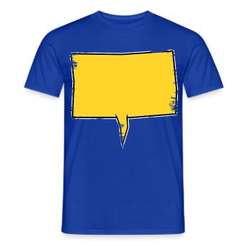 Eckige Sprechblase in Gelb used look - Männer T-Shirt - Dunkelblau - Vorne - AI Model Male 178 light (178cm)