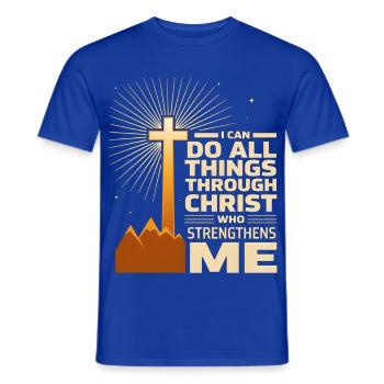 Ich kann alles durch Christus tun - Männer T-Shirt - Dunkelblau - Vorne - AI Model Male 178 light (178cm)