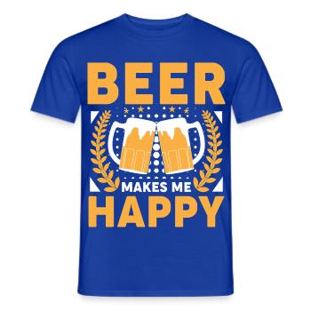 Bierfreude: Zwei Gläser stoßen - Männer T-Shirt - Dunkelblau - Vorne - AI Model Male 178 light (178cm)