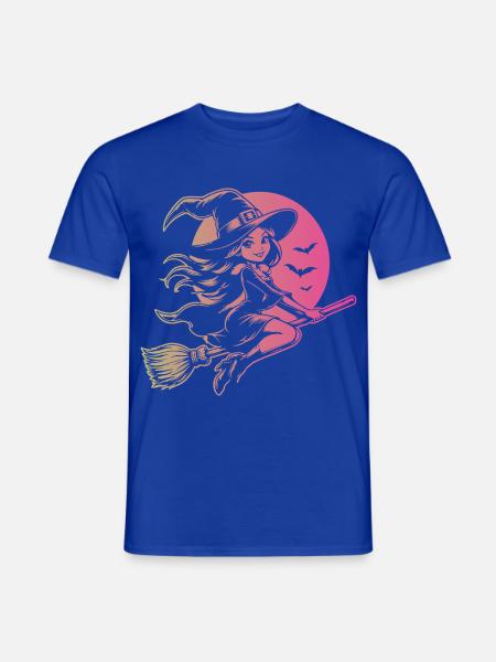 Halloween Fliegende Hexe - Männer T-Shirt - Dunkelblau