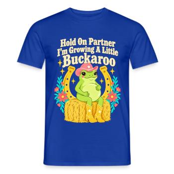 Glücklicher Hufeisenfrosch-Mama Kleiner Buckaroo - Männer T-Shirt - Dunkelblau - Vorne - AI Model Male 178 light (178cm)