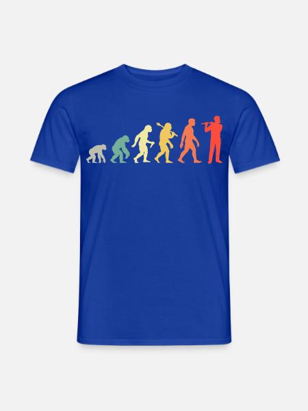 Retro Querflöte Evolution Für Flötisten - Männer T-Shirt - Dunkelblau
