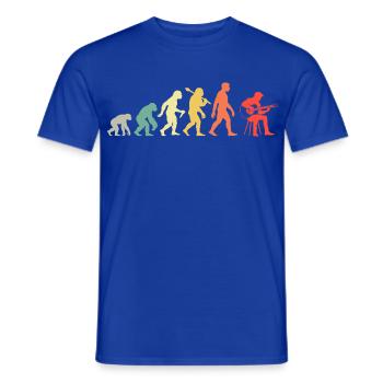 Akustikgitarre Evolution Retro Gitarrenspieler - Männer T-Shirt - Dunkelblau - Vorne - AI Model Male 178 light (178cm)