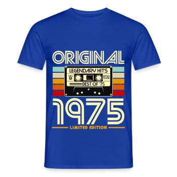 Originale limitierte Kassette von 1975 - Männer T-Shirt - Dunkelblau - Vorne - AI Model Male 178 light (178cm)