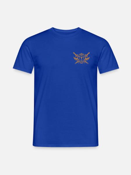 Tiwaz-Rune D20 mit Schwertern als Kämpferklasse - Männer T-Shirt - Dunkelblau