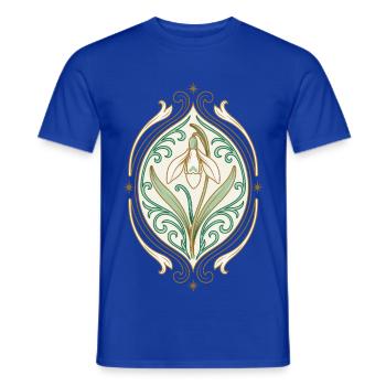 Jugendstil Iris Ornament - Männer T-Shirt - Dunkelblau - Vorne - AI Model Male 178 light (178cm)