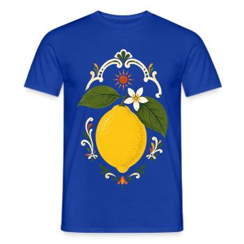 Italian Lemon in Summer Style - Men's T-Shirt - majorelle blue - Front - AI Model Male 178 light (178cm)