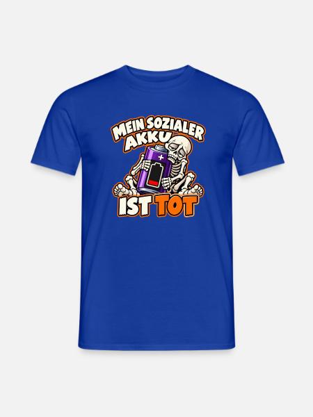 Skelett – Mein sozialer Akku ist tot - Männer T-Shirt - Dunkelblau