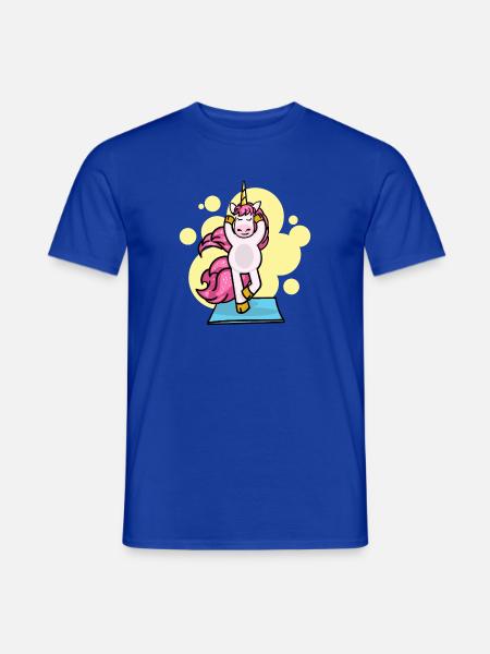Pilates Unicorn Übung Training Workout Gym - Männer T-Shirt - Dunkelblau