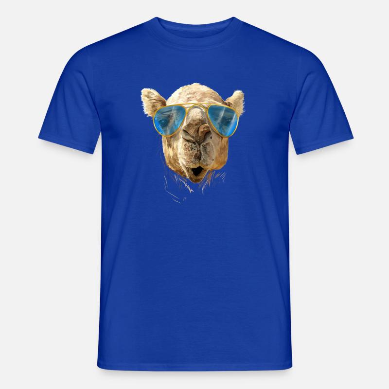 Kamel mit Sonnenbrille - Männer T-Shirt - Dunkelblau