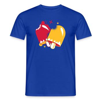 zwei leuchtend leckere Eissorten am Stil - Männer T-Shirt - Dunkelblau - Vorne - AI Model Male 178 light (178cm)