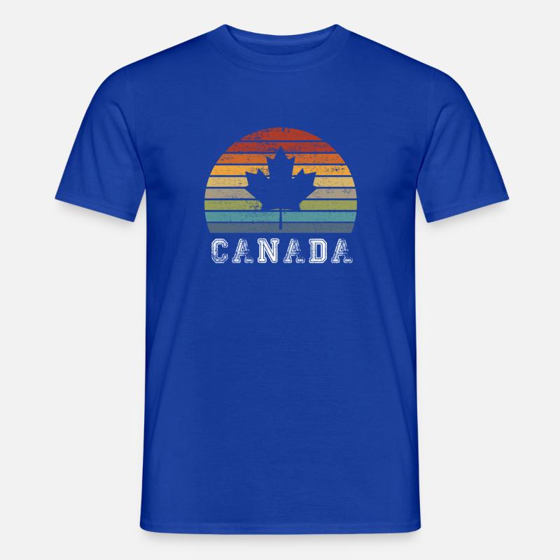 Conception / cadeau de feuille d'érable vintage du Canada - T-shirt homme - bleu foncé