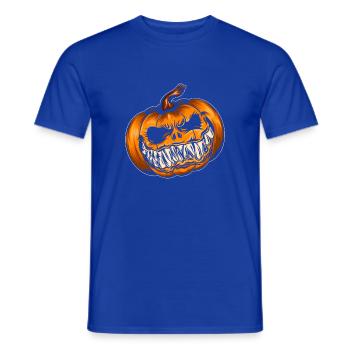 Rire effrayant de citrouille - T-shirt homme - bleu foncé - Devant - AI Model Male 178 light (178cm)