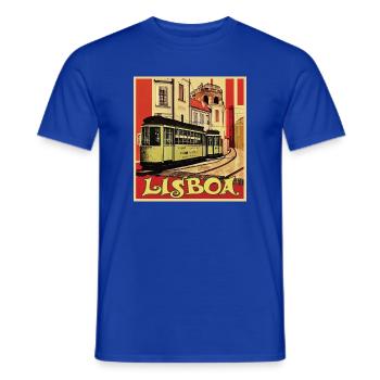 Lisboa Tram - Men's T-Shirt - majorelle blue - Front - AI Model Male 178 light (178cm)