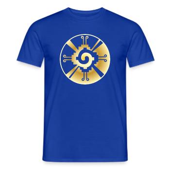 Galactic Butterfly Hunab Ku - aztec symbol - Men's T-Shirt - majorelle blue - Front - AI Model Male 178 light (178cm)