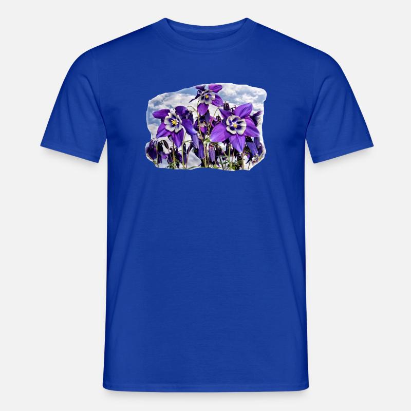 Blühende Akelei - Männer T-Shirt - Dunkelblau