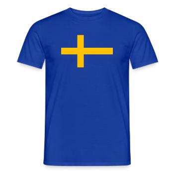 Schwedenkreuz - Männer T-Shirt - Dunkelblau - Vorne - AI Model Male 178 light (178cm)