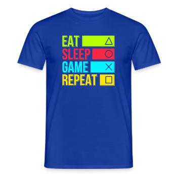 Eat Sleep Game Repeat - Men's T-Shirt - majorelle blue - Front - AI Model Male 178 light (178cm)
