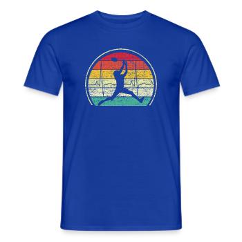 American Football Retro Background - Männer T-Shirt - Dunkelblau - Vorne - AI Model Male 178 light (178cm)