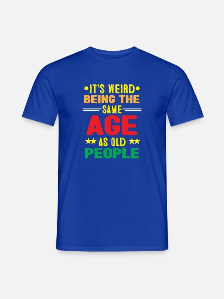 Humorous Age Comparison Graphic T-Shirt - Men's T-Shirt - majorelle blue