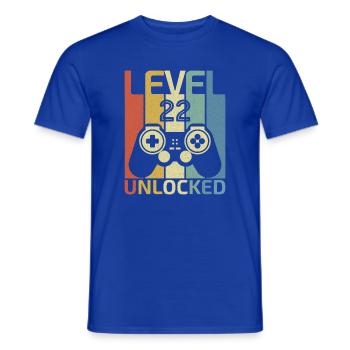 Level 22 Unlocked Funny Video Gamer 22Th Birthday - Men's T-Shirt - majorelle blue - Front - AI Model Male 178 light (178cm)