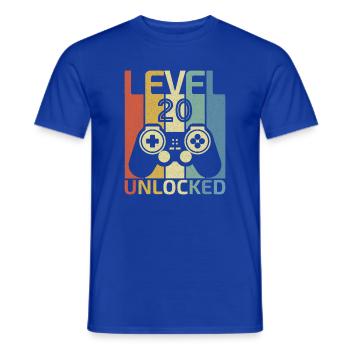 Level 20 freigeschaltet Lustiger Videospieler 20. Geburtstag - Männer T-Shirt - Dunkelblau - Vorne - AI Model Male 178 light (178cm)