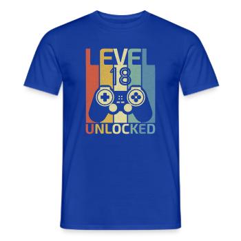 Level 18 freigeschaltet 18. Videospieler-Geburtstagskind - Männer T-Shirt - Dunkelblau - Vorne - AI Model Male 178 light (178cm)